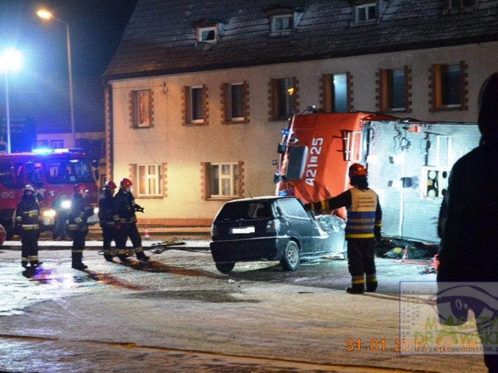 Straż Pożarna przewróciła się na rondzie