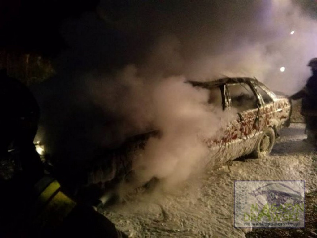 Pożar samochodu na DW 163.