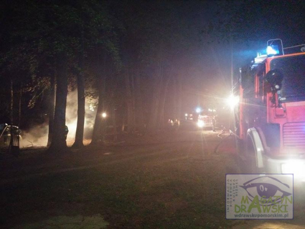 Pożar drewna na ośrodku Drawtur