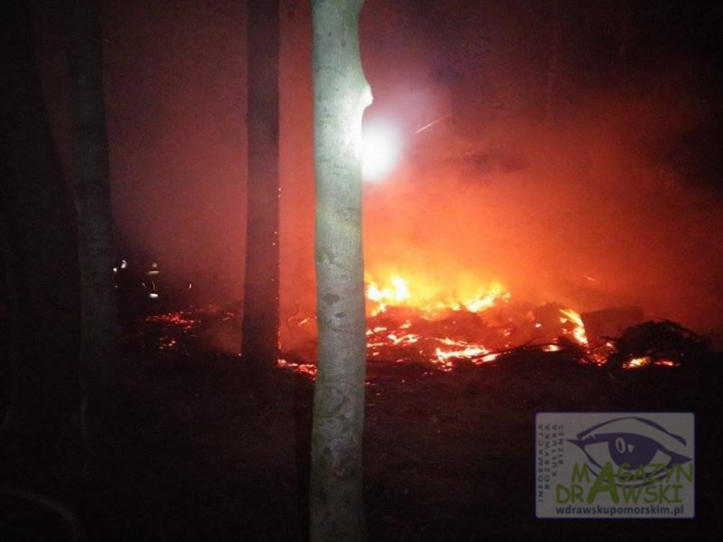 Pożar drewna na ośrodku Drawtur