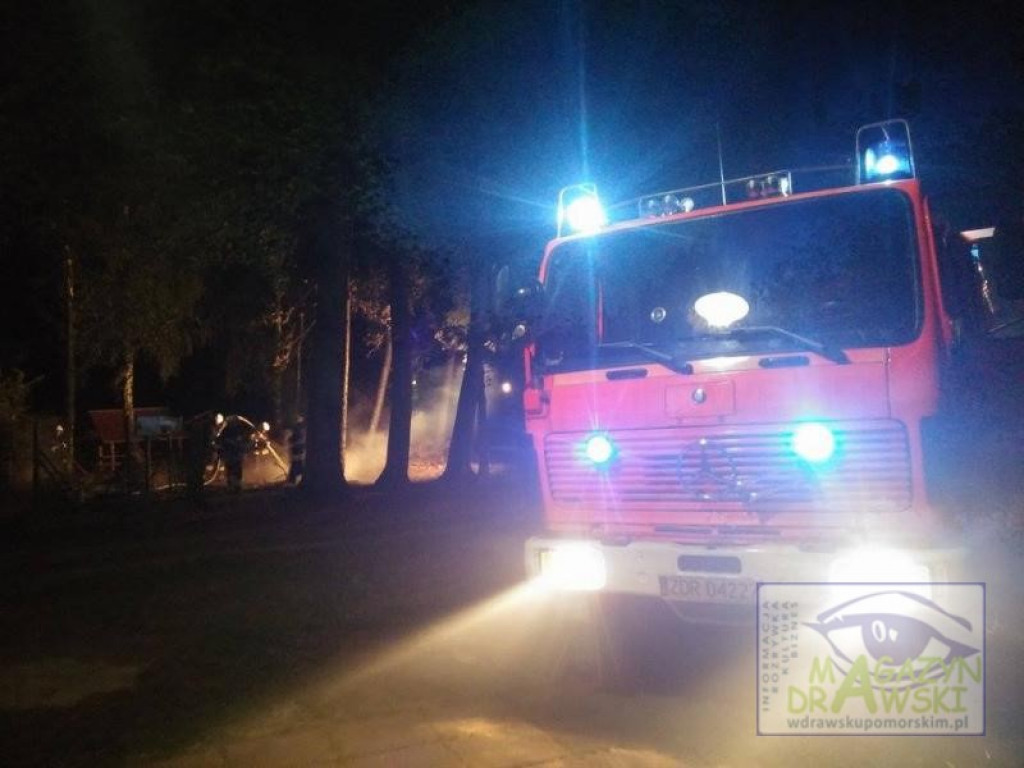 Pożar drewna na ośrodku Drawtur