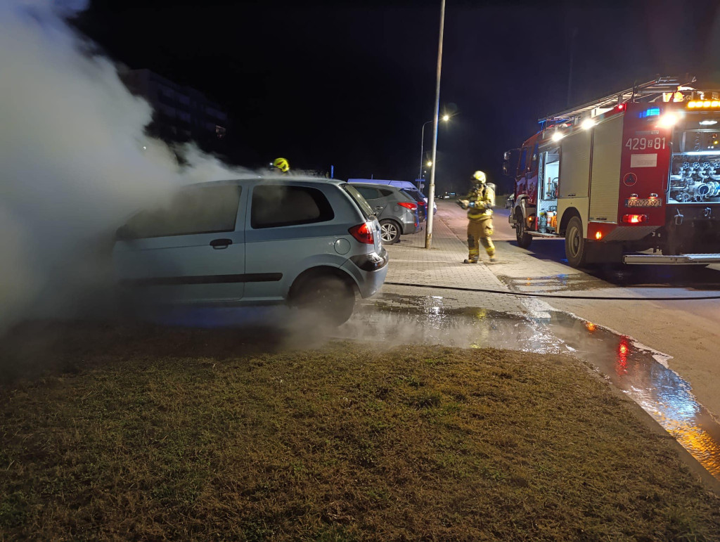 Auto spaliło się w Złocieńcu