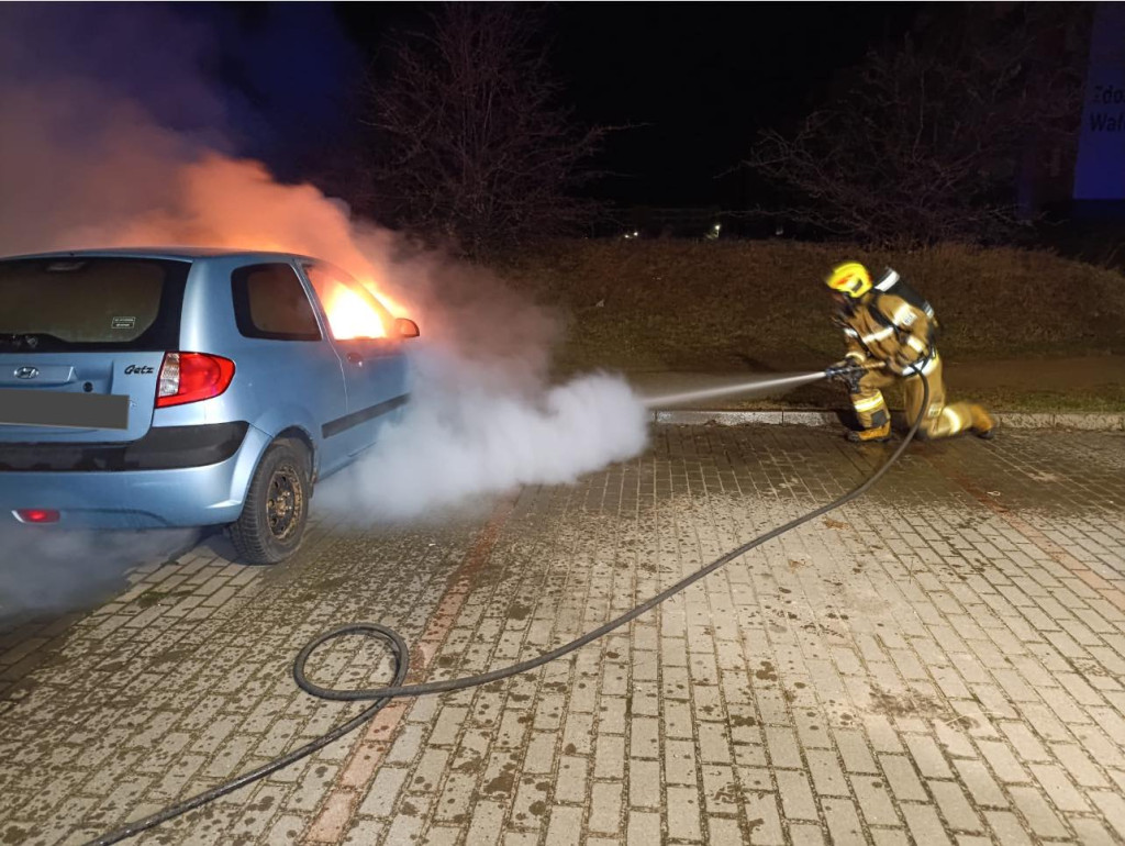 Auto spaliło się w Złocieńcu