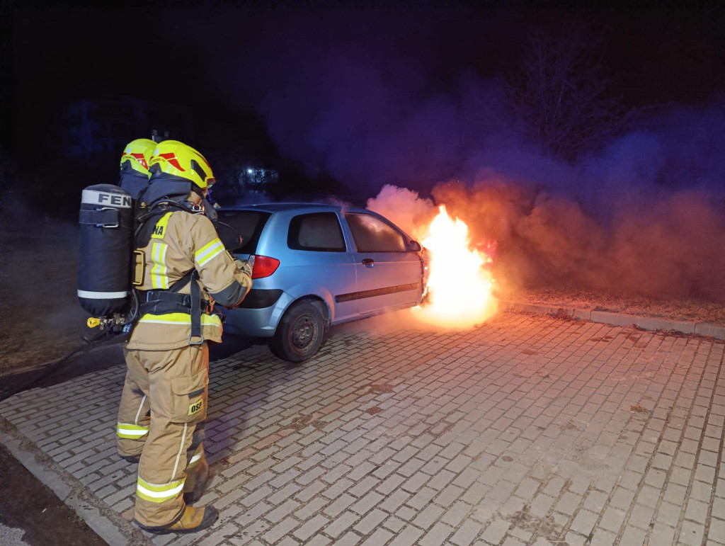 Auto spaliło się w Złocieńcu