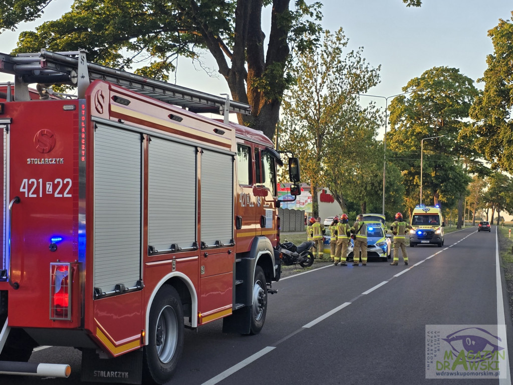 Motocykl uderzył w pojazd