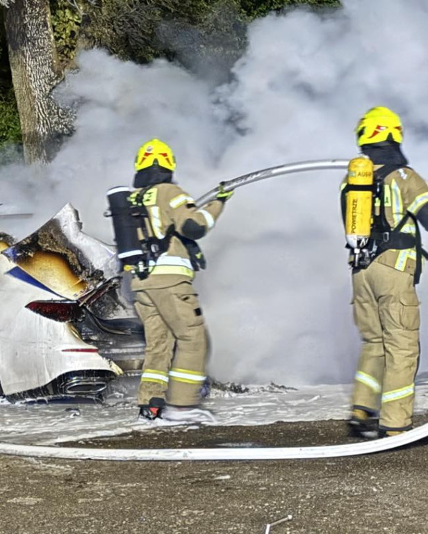 Pożar samochodu pod Czaplinkiem