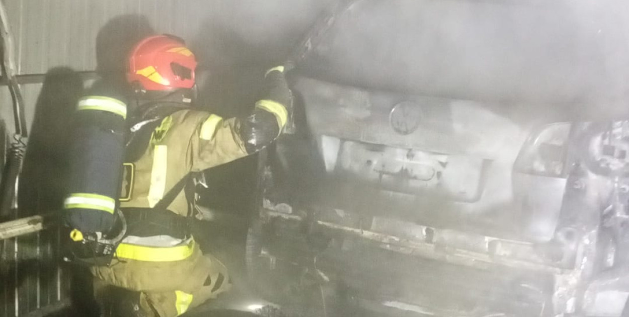 Pożar garażu w Drawsku Pomorskim