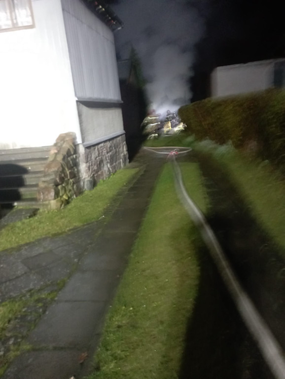 Pożar garażu w Drawsku Pomorskim