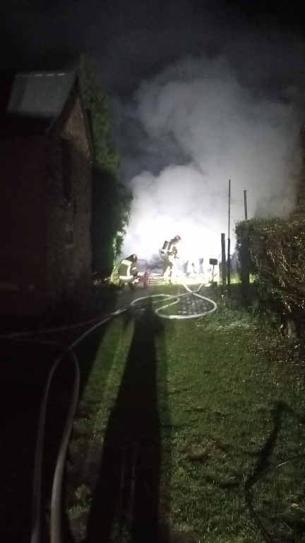 Pożar garażu w Drawsku Pomorskim