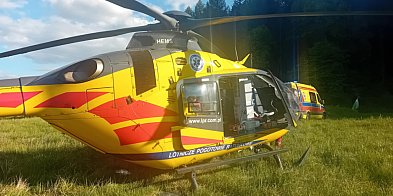 [DW 163] Motocyklista wypadł z drogi - został zabrany p-15264