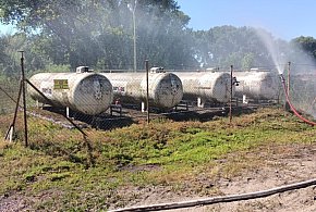 Rozszczelnienie zbiornika z gazem - ewakuacja 11 osób -15855