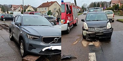 Czaplinek. Zderzenie VOLVO z NISSANEM-17610