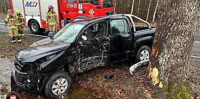 [DK 22] Pojazd uderzył w drzewo - jedna osoba poszkodowana